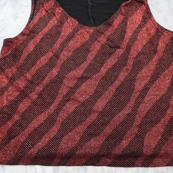 DressBarn Suits Womens 22 Red 2 Piece Embroidery Blazer Jacket and Tank - Picture 12 of 16